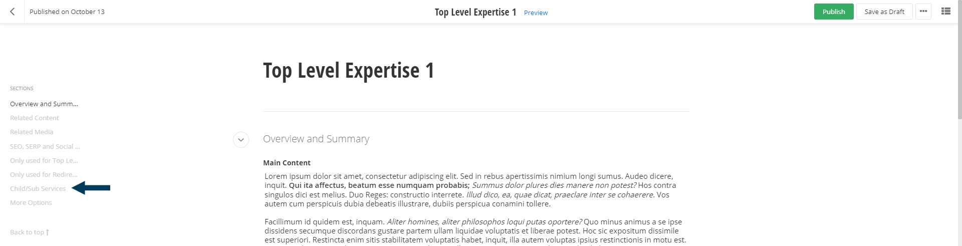 Edit Expertise - Child Services