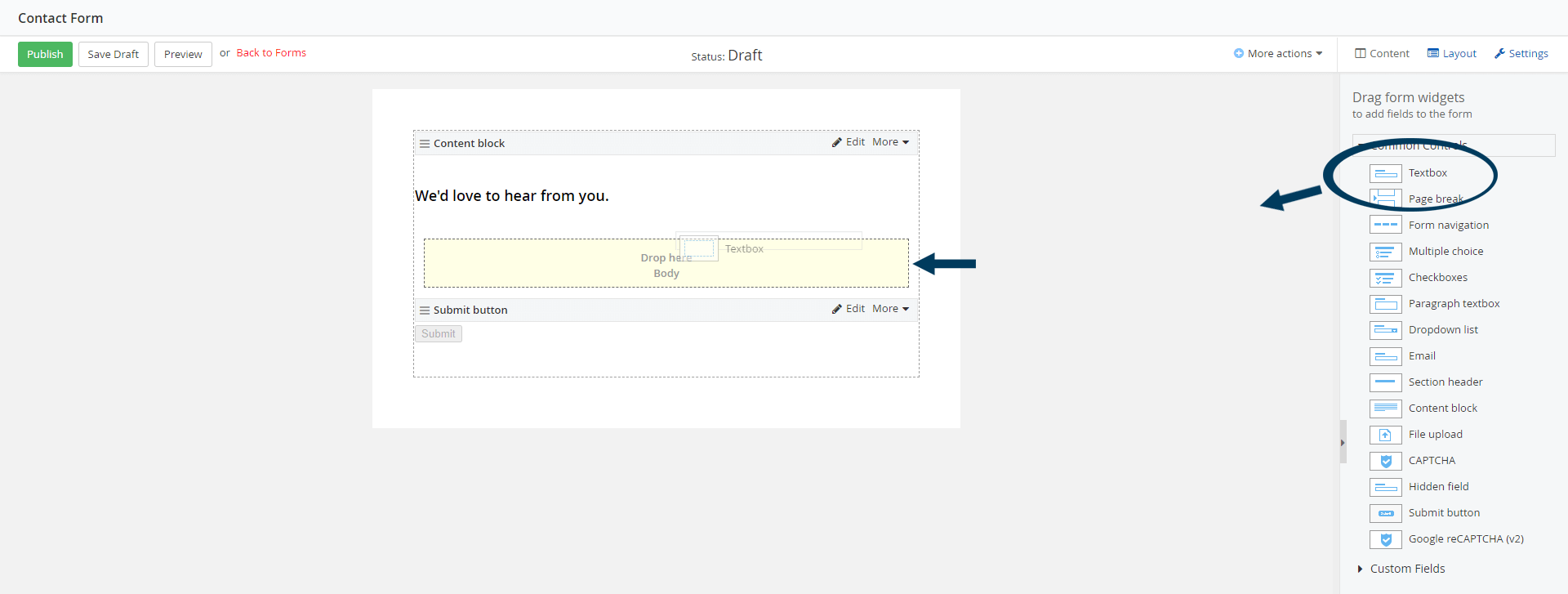 Drag on a Form Field