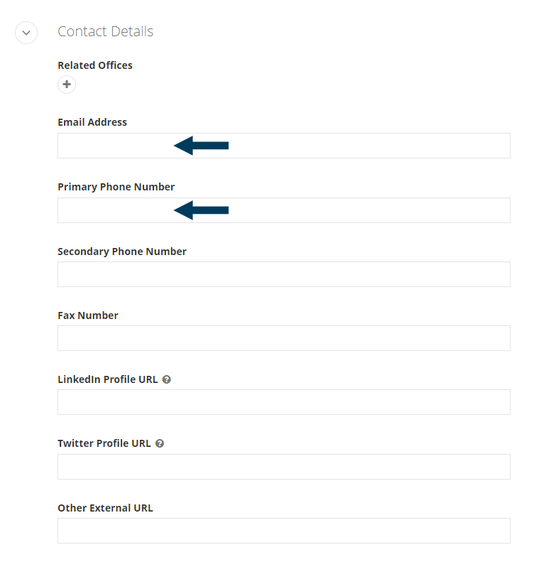 Enter Contact Details