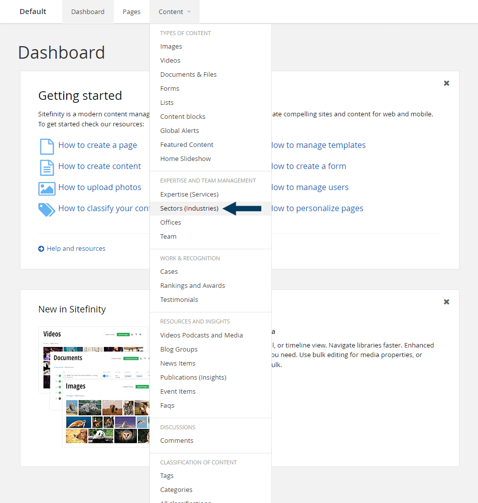 Dashboard - Content - Indstry