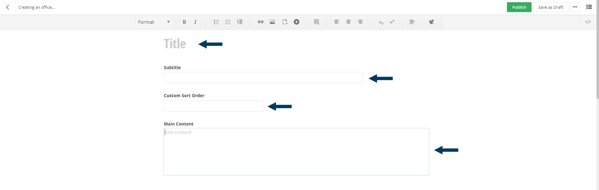 Office Title and Main Content