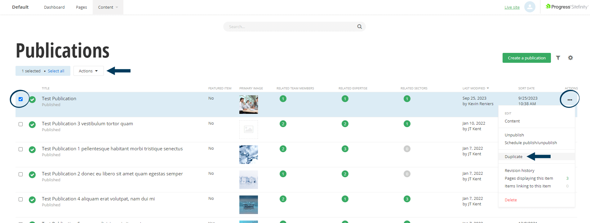 Select Original Item to Duplicate