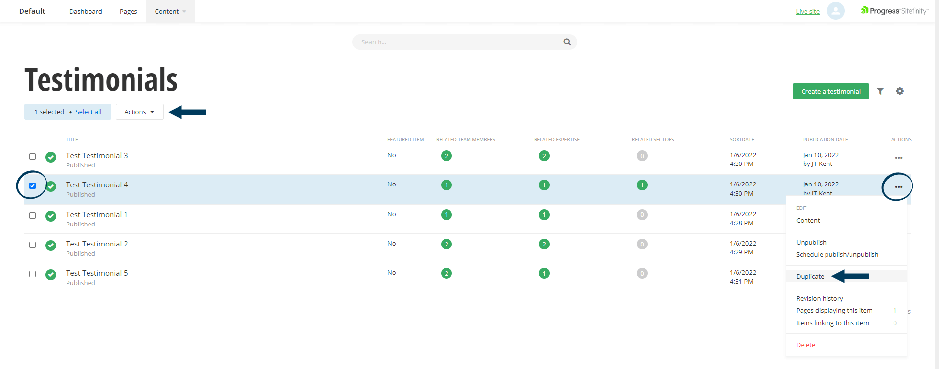 Select Original Item to Duplicate