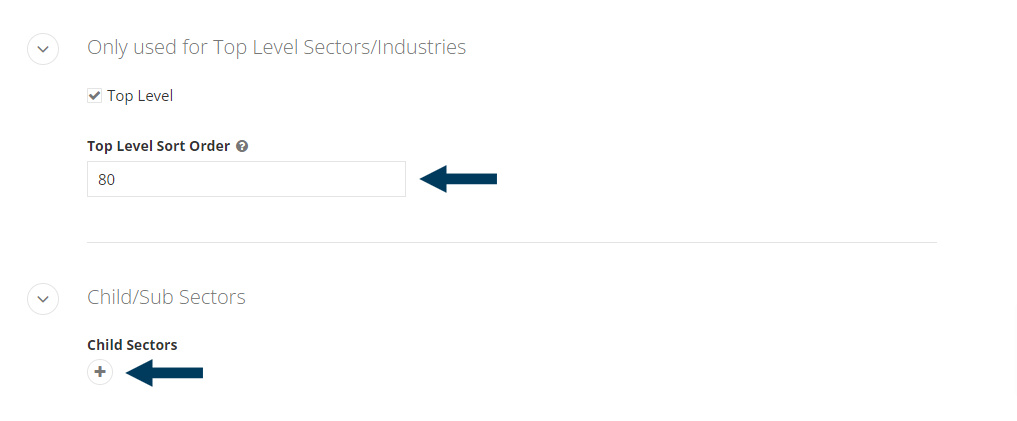 Sectors-Edit the Industry Specific Fields