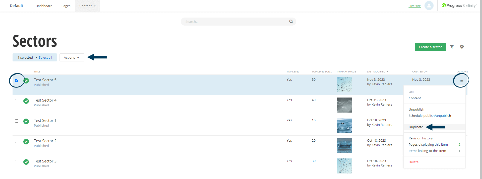 Select Original Industry to Duplicate