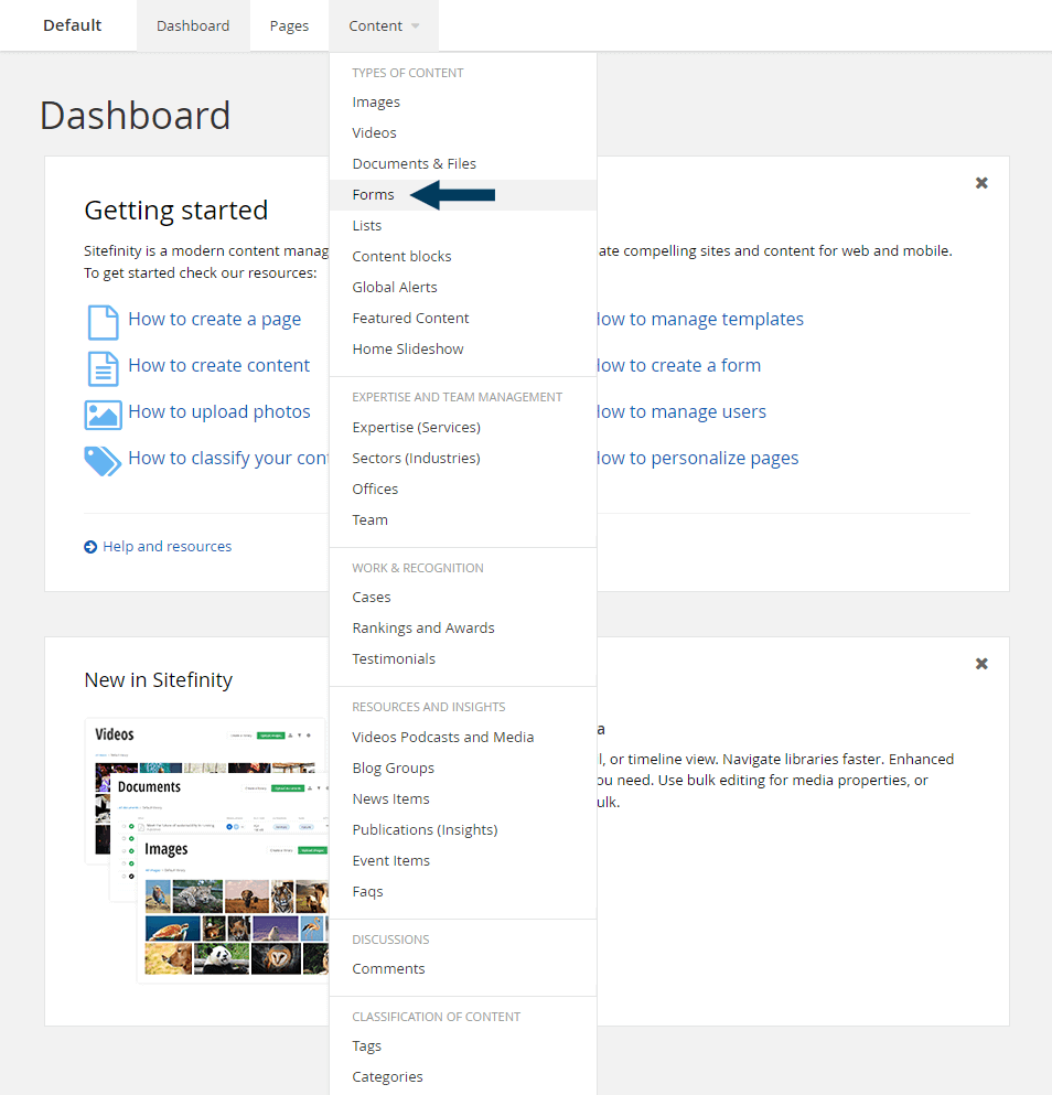 Dashboard - Forms