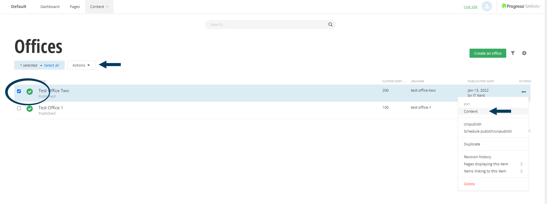 Select an Office to Edit