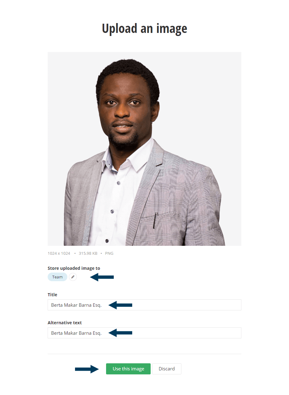 Image Properties and Upload