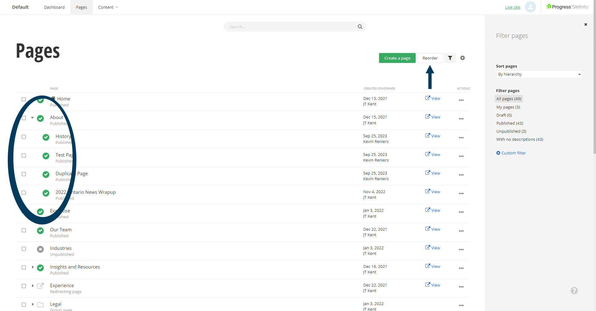 Page List
