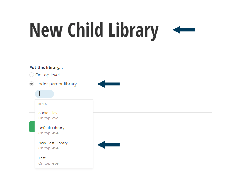 Create a Child Library