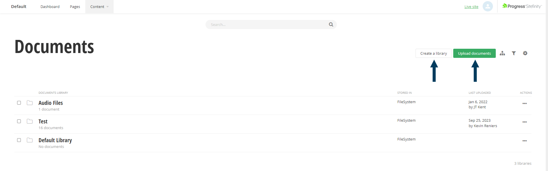 Document List Page
