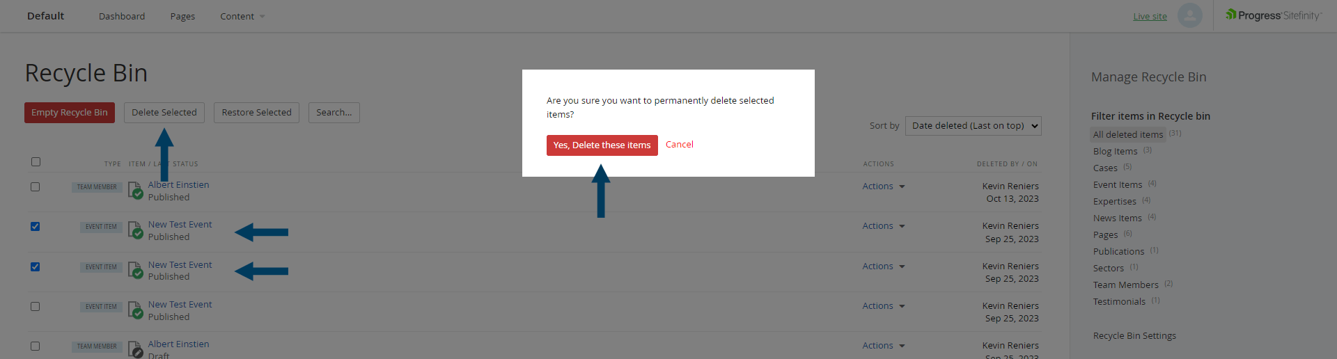 Confirm Permanent Delete