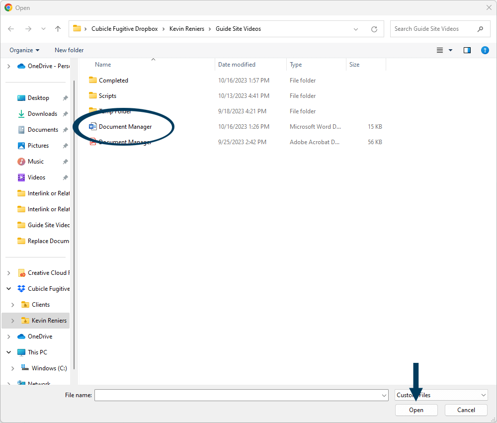 Select Document to Upload