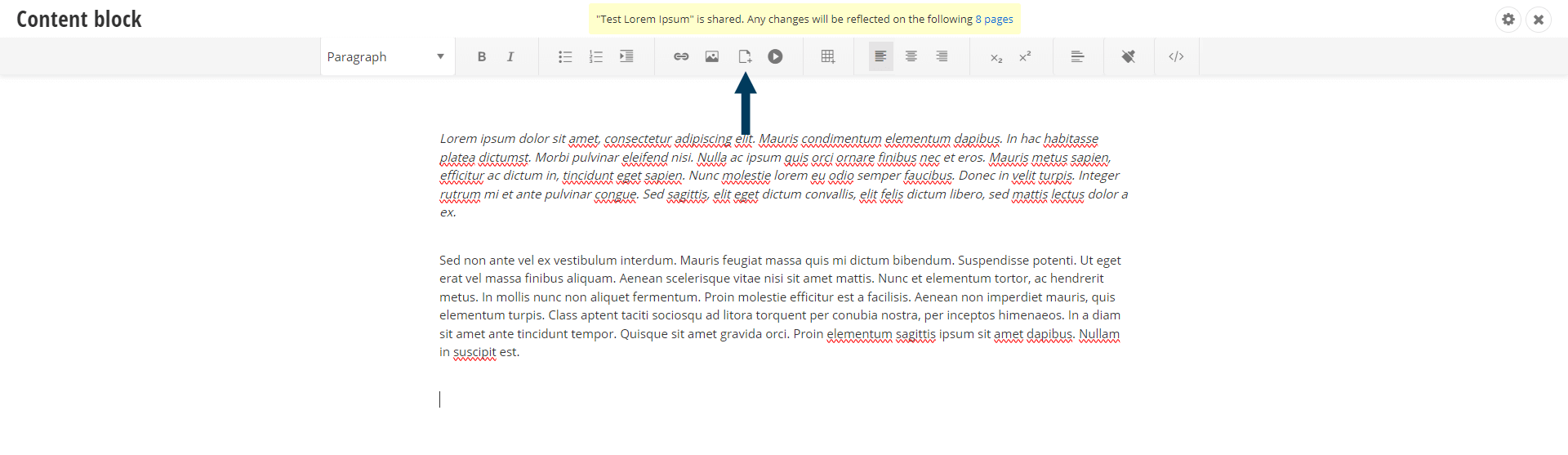 Content Block - Add Document