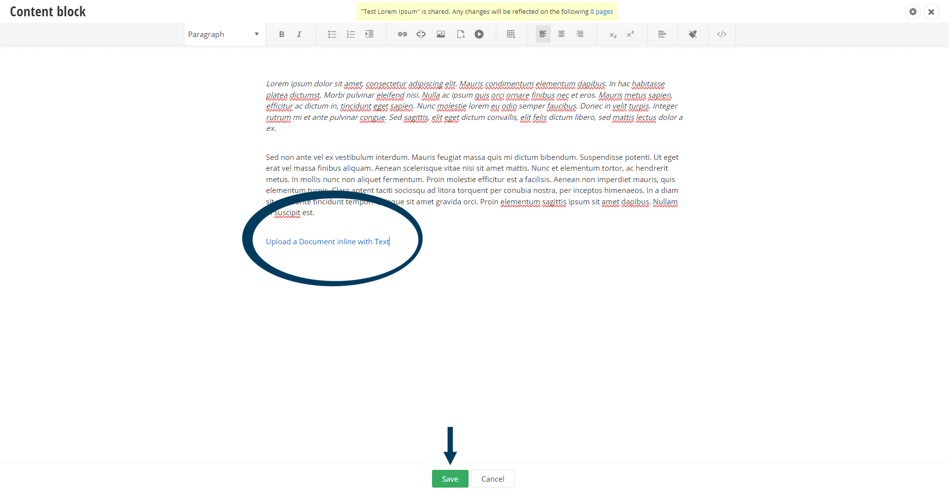 Inserted Display Text