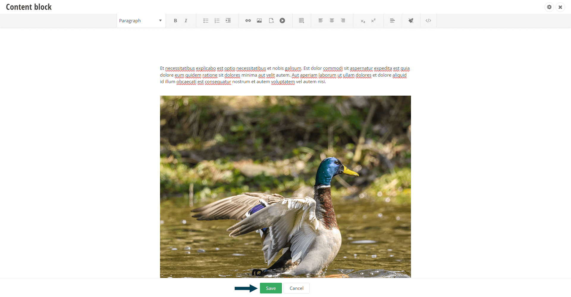 Save the Content Block