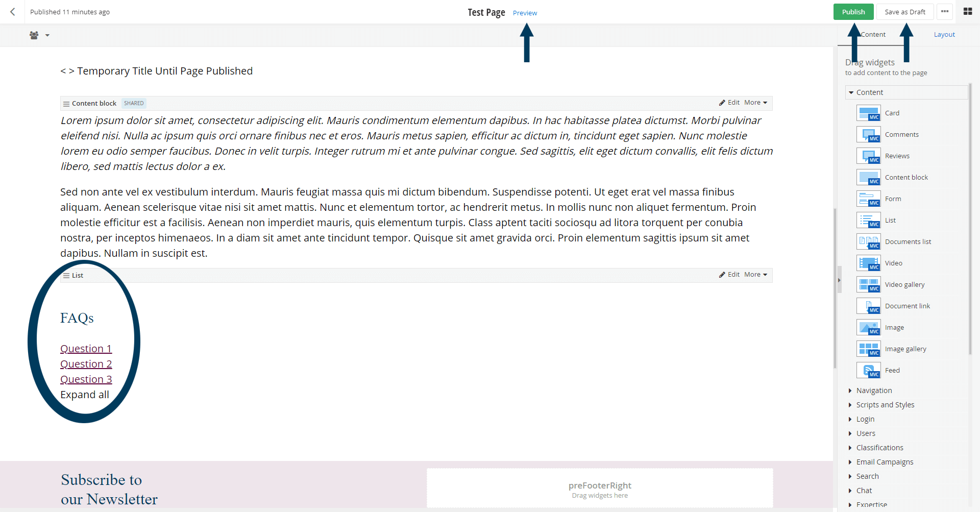 Update Page Status