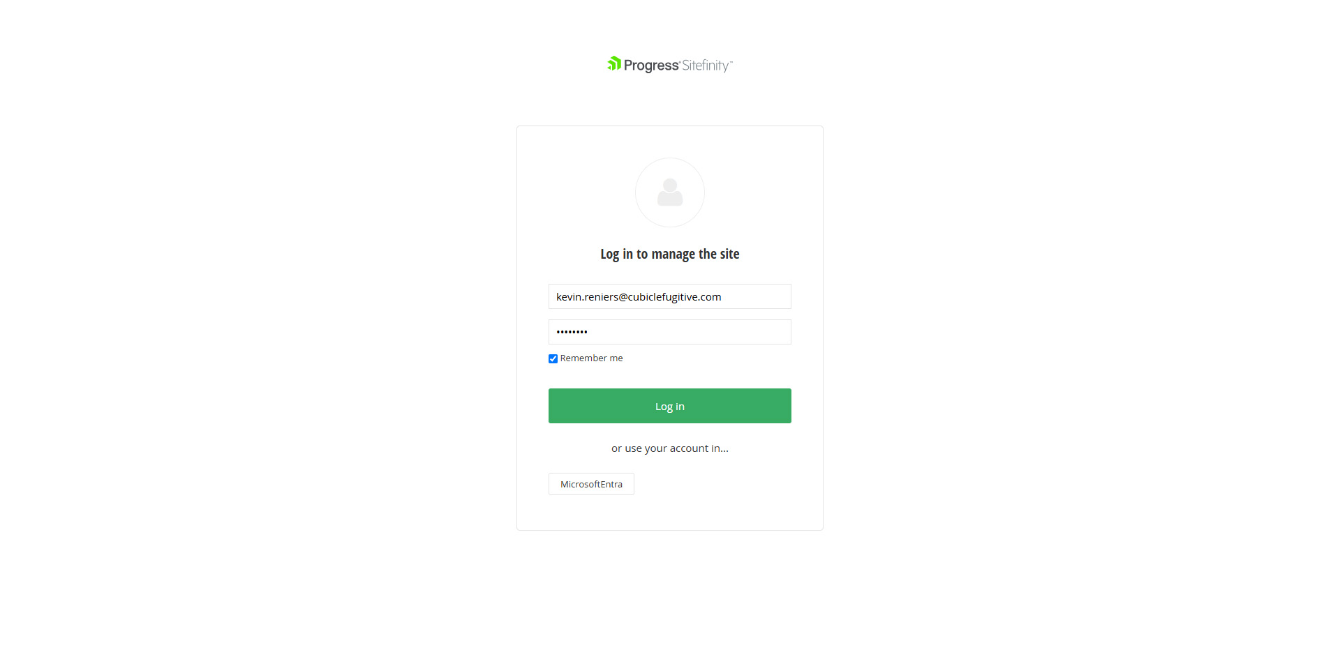 Login to Sitefinity CMS