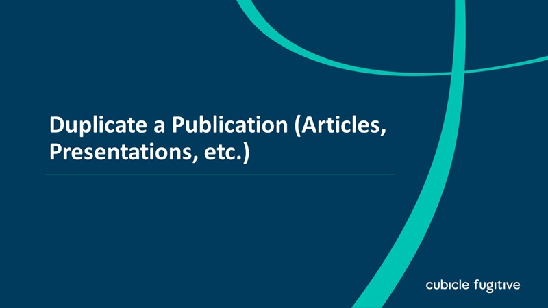 Duplicate a Publication