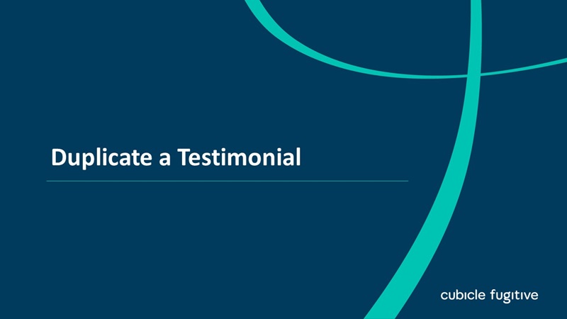 Duplicate a Testimonial