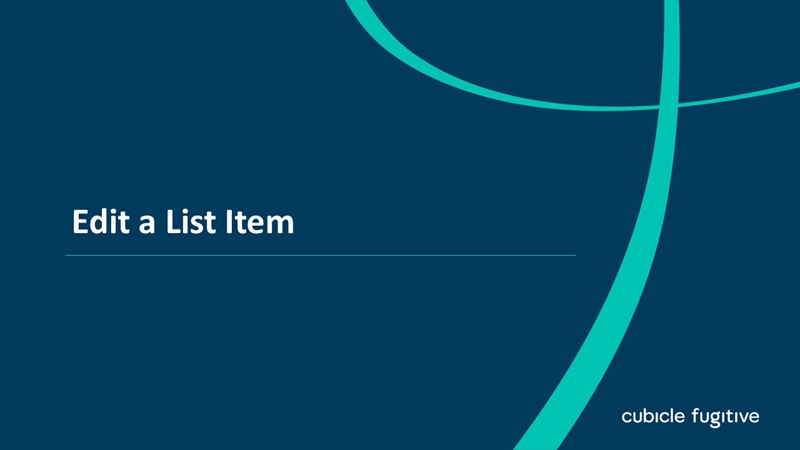 Edit a List Item