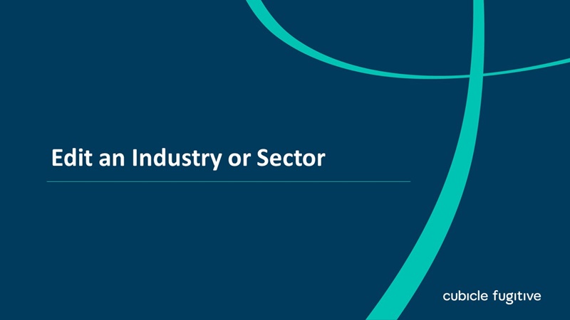 Edit an Industry or Sector