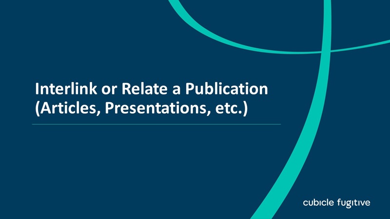 Interlink or Relate a Publication